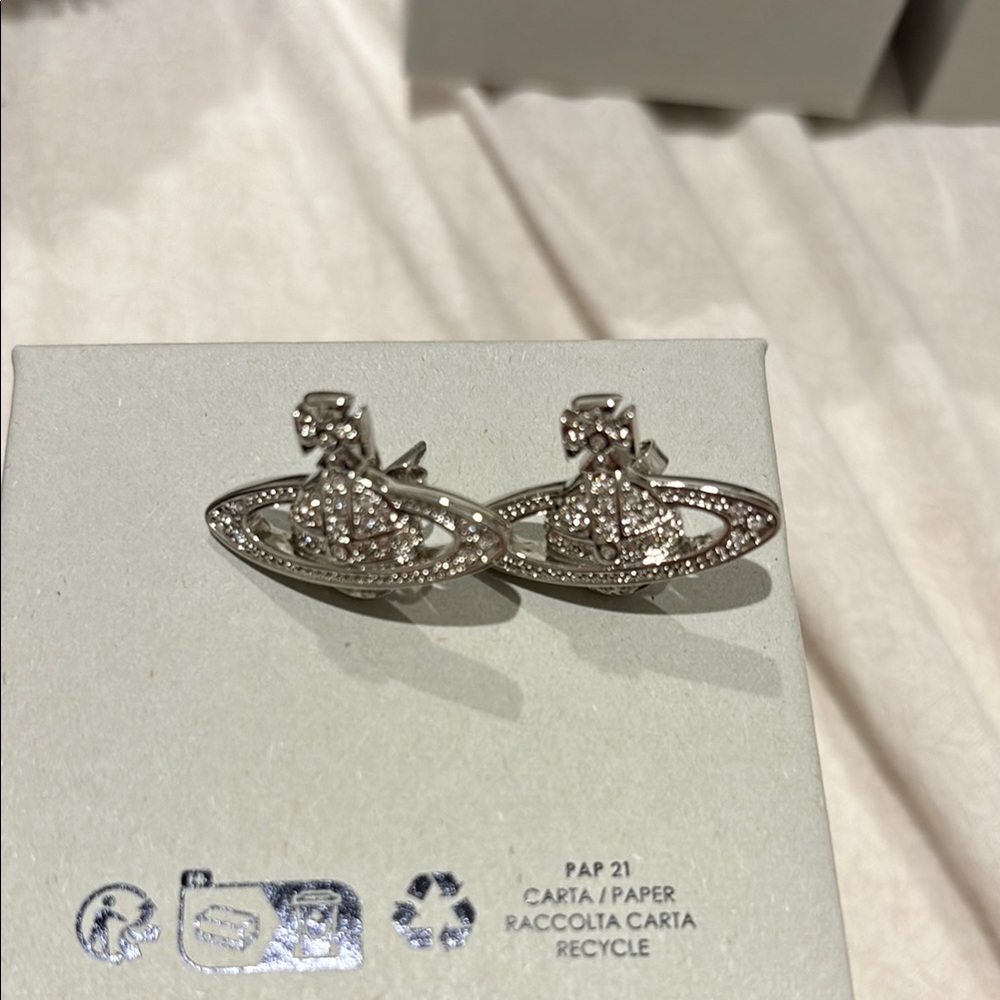 Vivienne Westwood Silver Mini Bas Relief Earrings